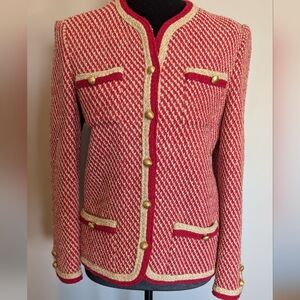 Castleberry Red and Cream Women's Jacket